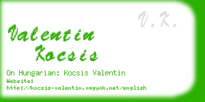 valentin kocsis business card